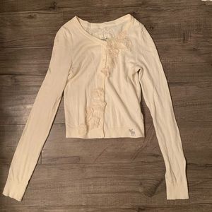 Abercrombie Cream Floral Cardigan